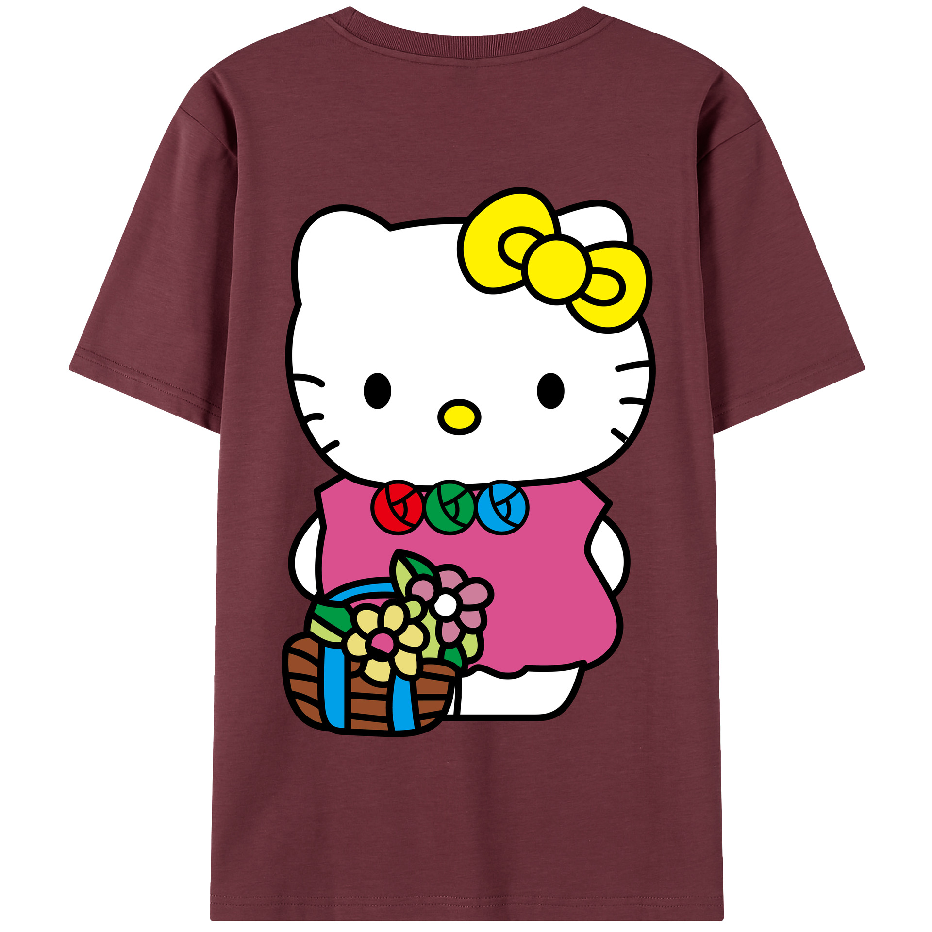 （画像用） Hello Kitty ハローキティ 綿100％半袖Tシャツ（背面プリント）